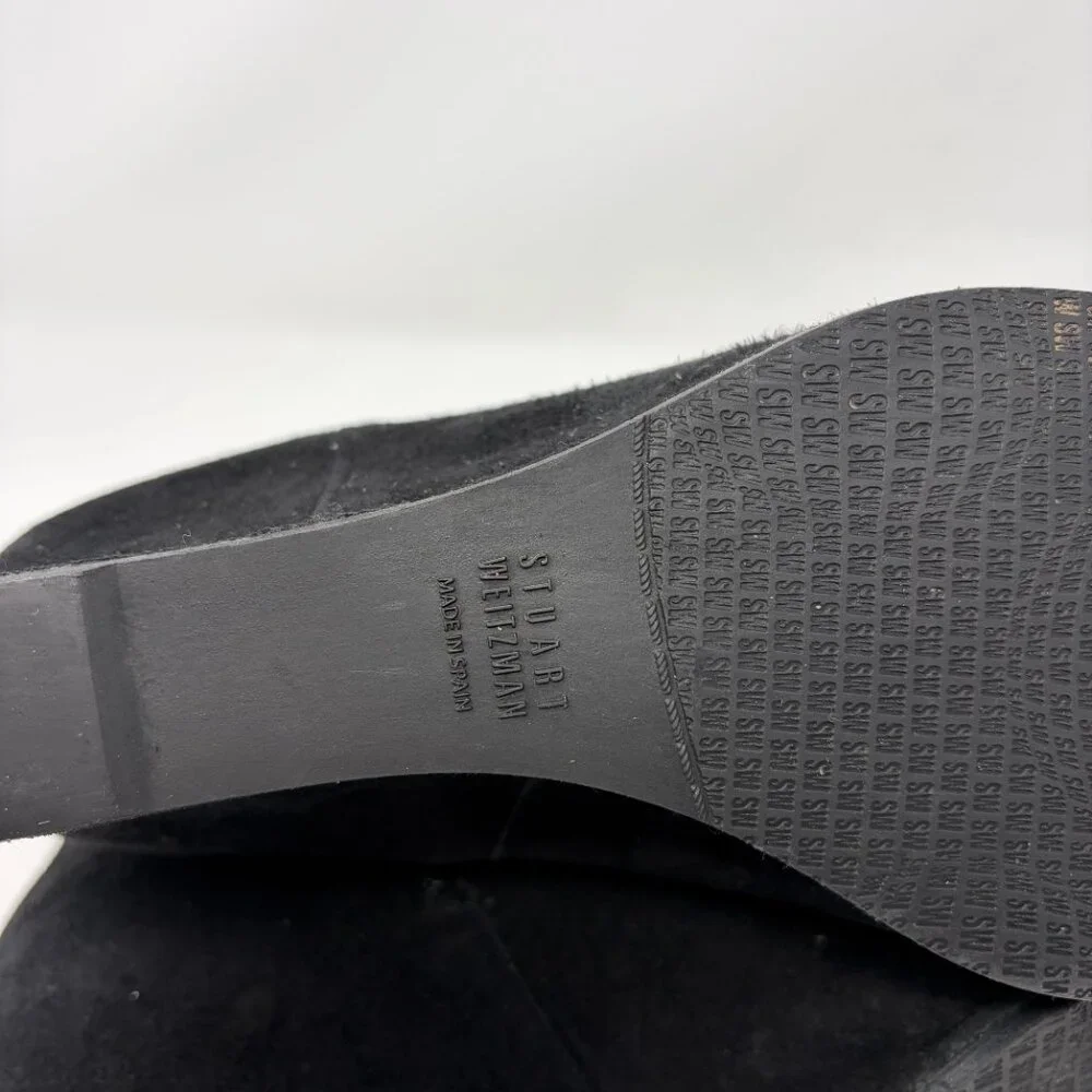 Stuart Weitzman women's suede Fitness wedges 8.5 M black ankle booties - Picture 7 of 11